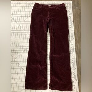 J. Jill Women’s Size 8 Maroon Stretch Corduroy Boot Cut Jeans